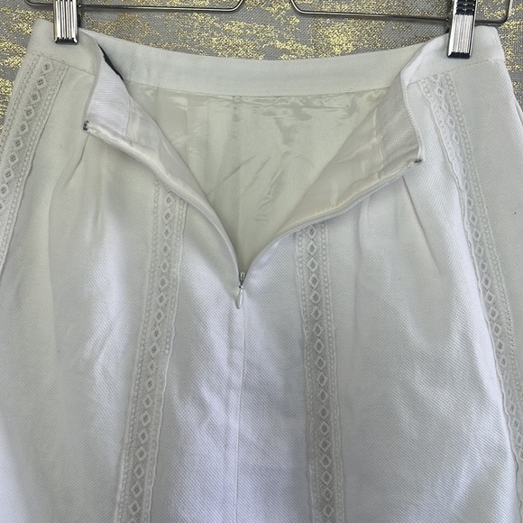 J. Crew Womenโs White Lace Striped Cotton Skirt With Pockets Size 2 - Picture 9 of 15